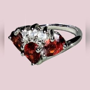 Crown Jewel Red Garnet Fashion Ring WGP
